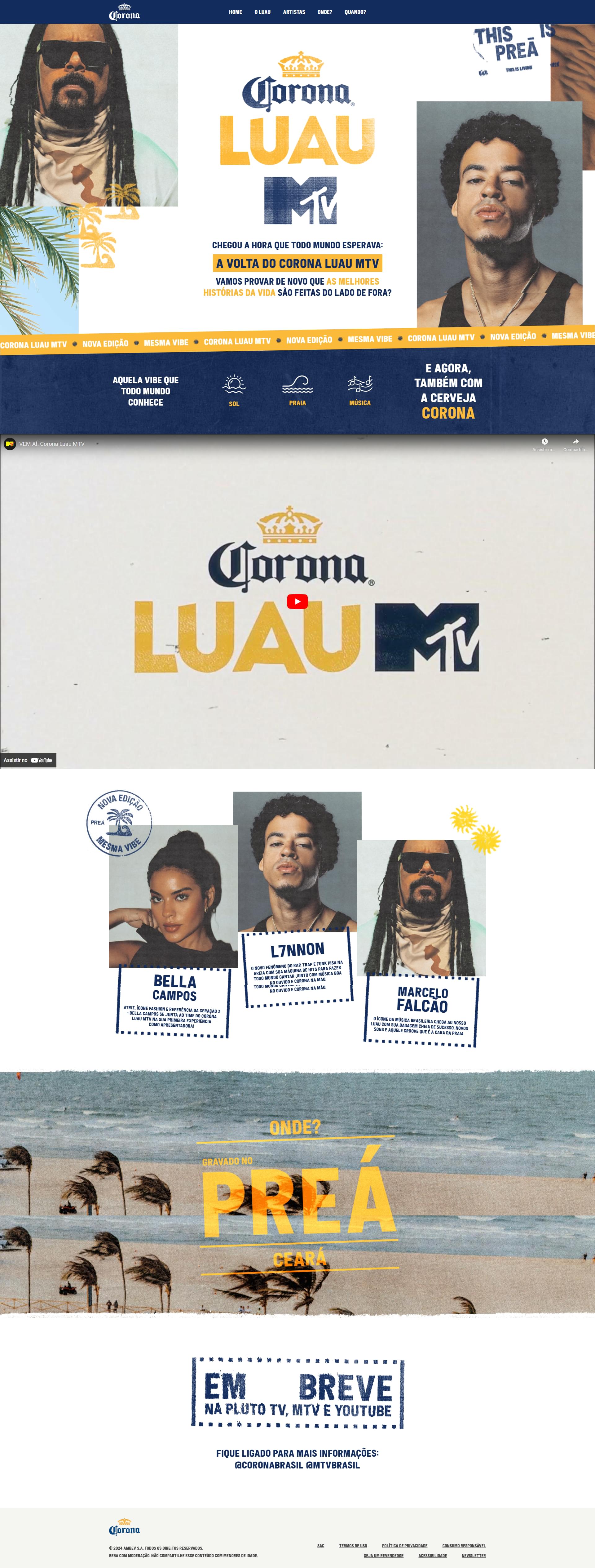 Landing Page Corona Luau MTV